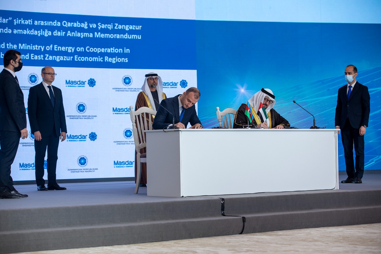 The Memorandum of Understanding with Masdar company was signed