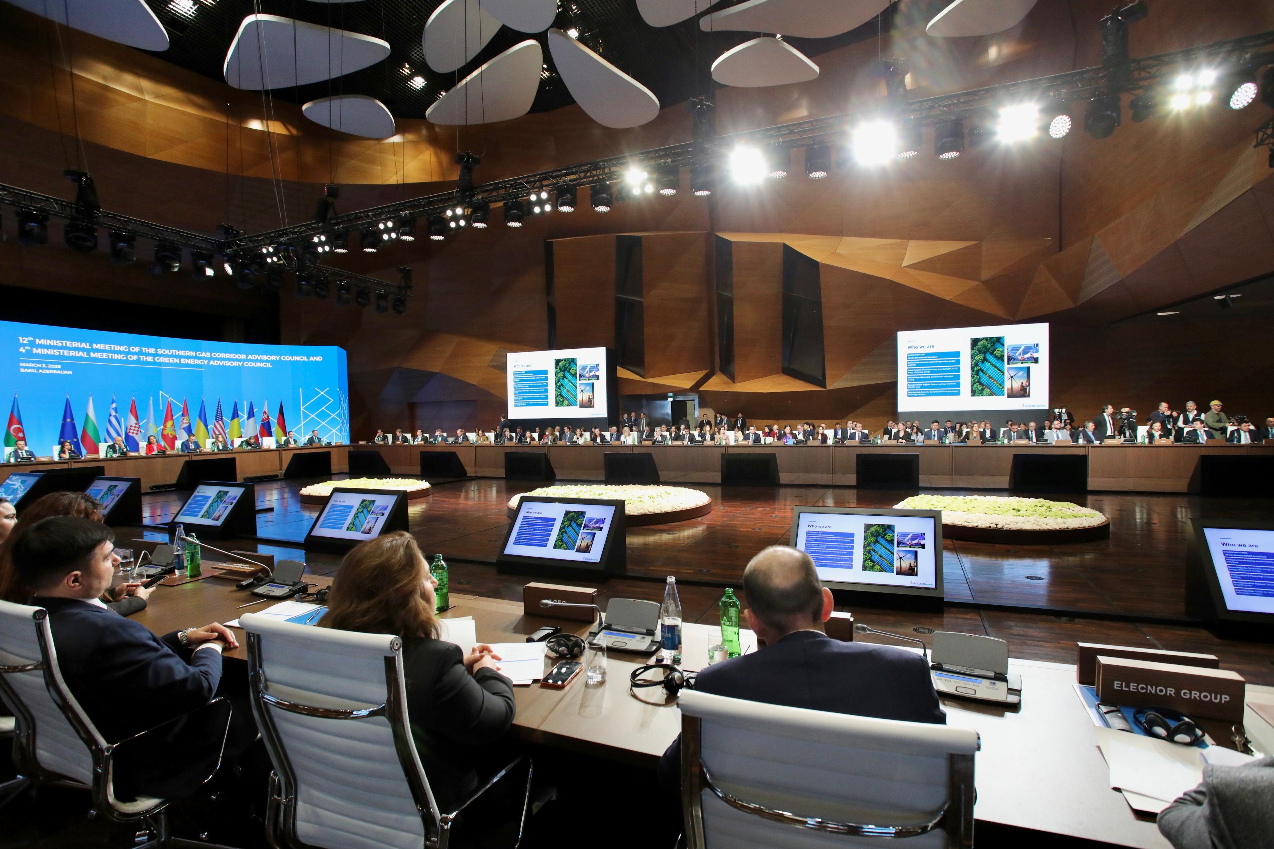 Cənub Qaz Dəhlizi Məşvərət Şurası nazirlərin 12-ci iclası və Yaşıl Enerji Məşvərət Şurası nazirlərin 4-cü iclası plenar sessiyalarla davam edib