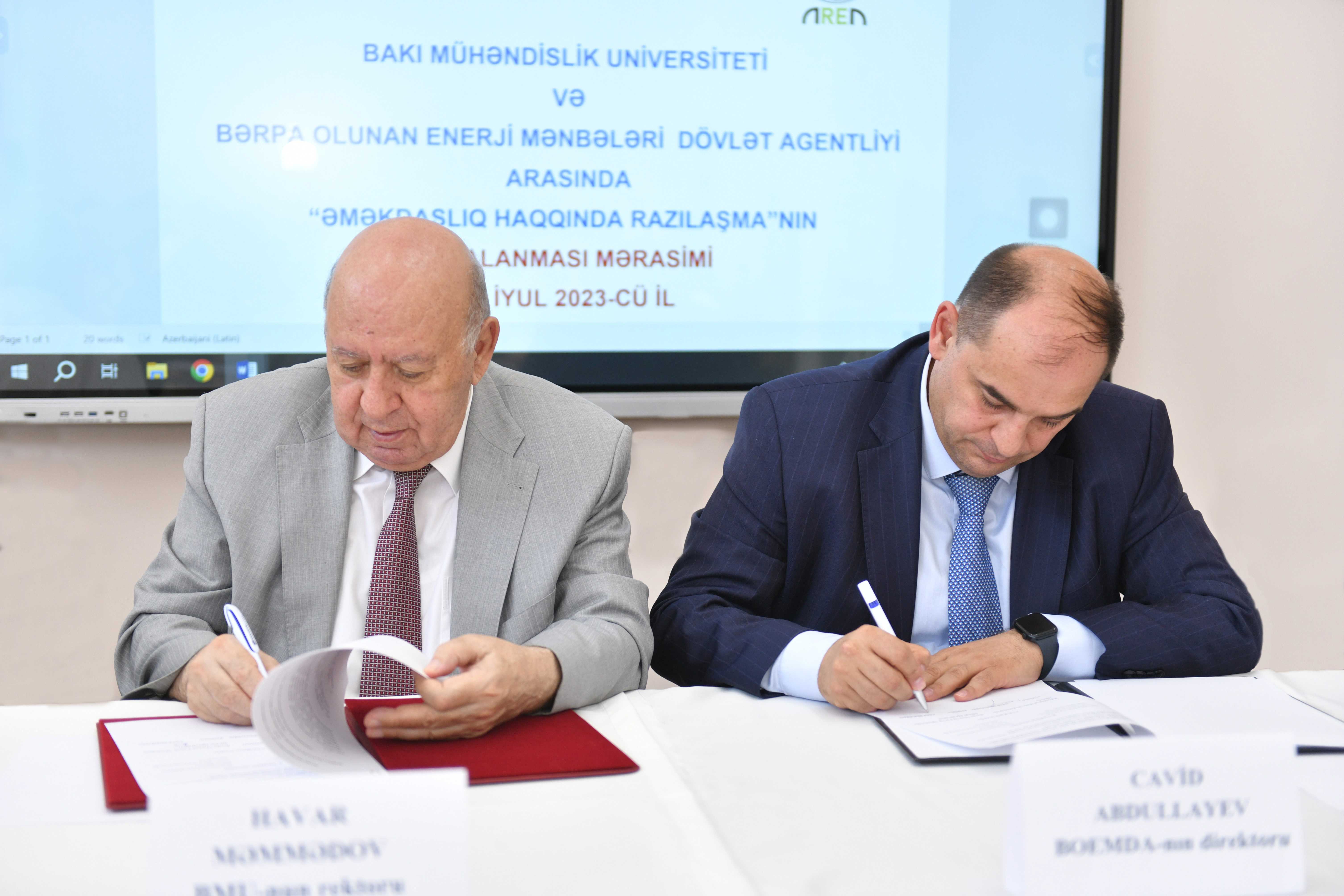 Bakı Mühəndislik Universiteti ilə əməkdaşlıq haqqında razılaşma imzalanıb